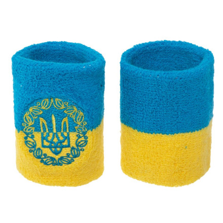 Напульсник спортивний махровий Україна Ukraine BC-4061 2шт жовтий-блакитний
