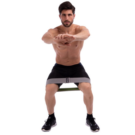 Гумка для фітнесу RESISTANCE LOOP ZELART FI-7200-GS сірий-чорний-салатовий