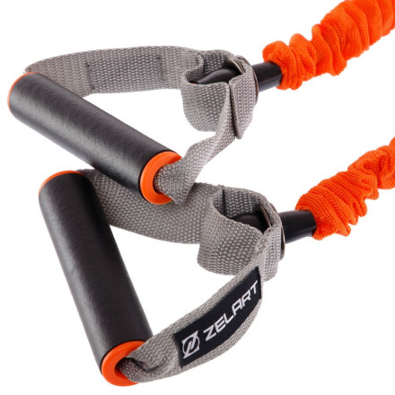 Еспандер трубчастий з ручками в захисному рукаві Zelart FI-7829-EL навантаження дуже низьке