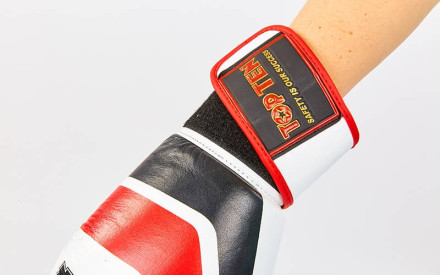 Рукавички боксерські шкіряні TOP TEN MA-6752-W