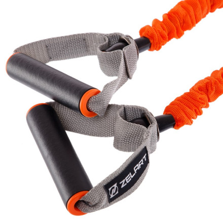 Еспандер трубчастий з ручками в захисному рукаві Zelart FI-7829-EH навантаження дуже високе