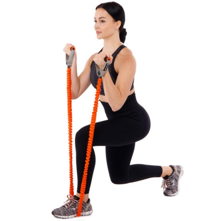 Еспандер трубчастий з ручками в захисному рукаві Zelart FI-7829-EH навантаження дуже високе