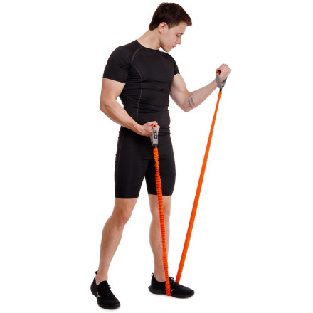 Еспандер трубчастий з ручками в захисному рукаві Zelart FI-7829-EH навантаження дуже високе