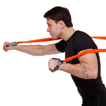 Еспандер трубчастий з ручками в захисному рукаві Zelart FI-7829-EH навантаження дуже високе