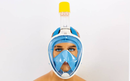 Маска для снорклінгу з диханням через ніс Free Breath M2068G-BL