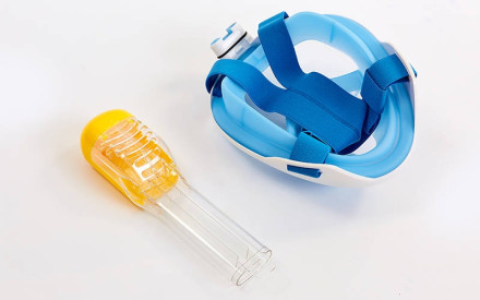 Маска для снорклінгу з диханням через ніс Free Breath M2068G-BL