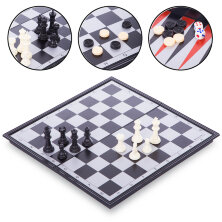 Шахматы, шашки, нарды 3 в 1 дорожные пластиковые магнитные 9918   36см x 36см