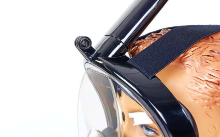 Маска для снорклінгу з диханням через ніс Swim One F-118-BKR з кріпленням для камери