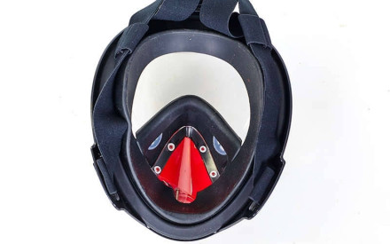 Маска для снорклінгу з диханням через ніс Swim One F-118-BKR з кріпленням для камери