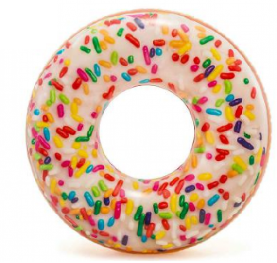 Надувной круг-тюбинг Intex 56263 Пончик с присыпкой