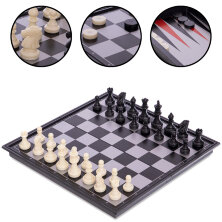 Шахматы, шашки, нарды 3 в 1 дорожные пластиковые магнитные IG-38810  25см x 25см