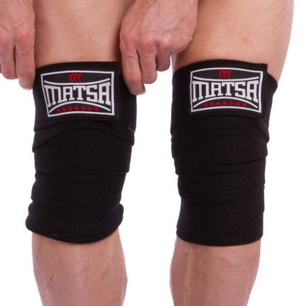 Бінти на коліна для присідань MATSA MA-0667 2шт чорний