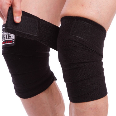 Бінти на коліна для присідань MATSA MA-0667 2шт чорний