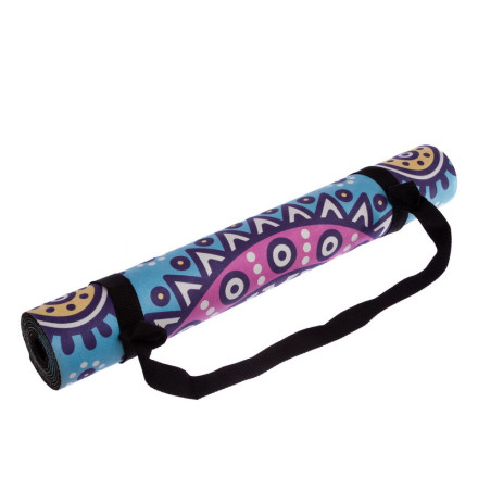 Замшевий Килимок для йоги Record FI-5662-56 блакитний-рожевий