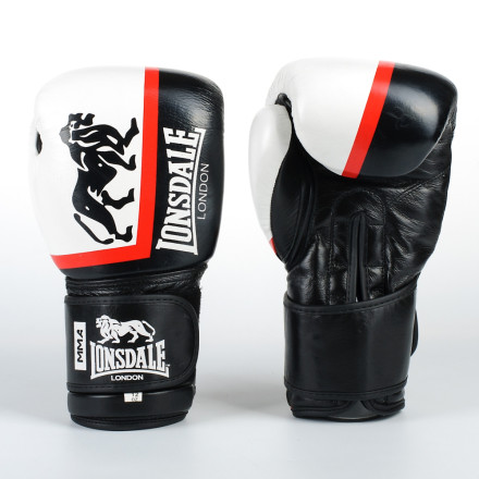 Перчатки боксерские кожаные LONSDALE VL-8340-WBK