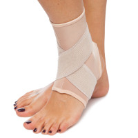 Бандаж на гомілковостоп еластичний з фіксуючим ременем GRANDE GS-460 1шт бежевий
