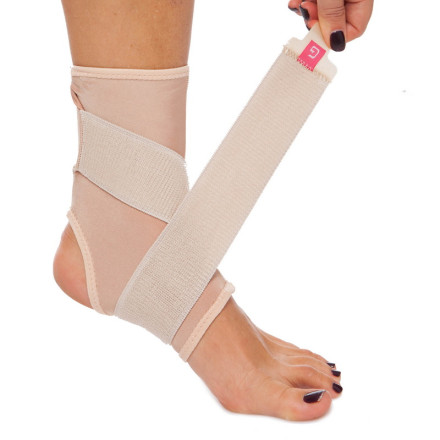 Бандаж на гомілковостоп еластичний з фіксуючим ременем GRANDE GS-460 1шт бежевий