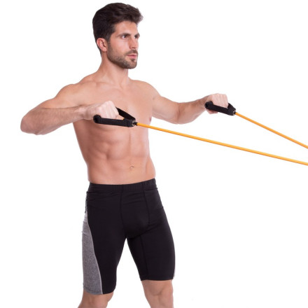 Еспандер трубчастий з ручками з фіксатором дверей SP-Sport FI-2659-OR навантаження-18кг довжина-120см помаранчевий