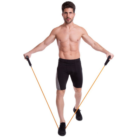 Еспандер трубчастий з ручками з фіксатором дверей SP-Sport FI-2659-OR навантаження-18кг довжина-120см помаранчевий