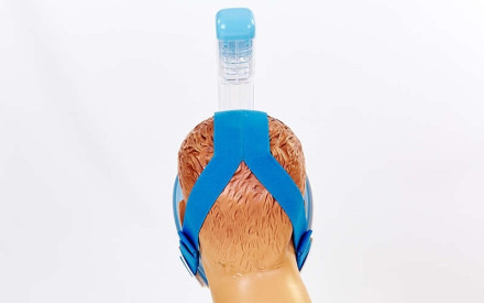 Маска для снорклінгу з диханням через ніс Swim One F-118-BL з кріпленням для камери