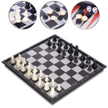 Шахматы, шашки, нарды 3 в 1 дорожные пластиковые магнитные SC54810  20см x 20см
