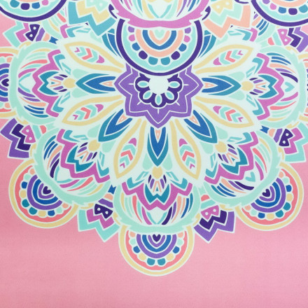 Замшевий Килимок для йоги Record FI-5662-6 рожевий з принтом Потрійний Оберіг