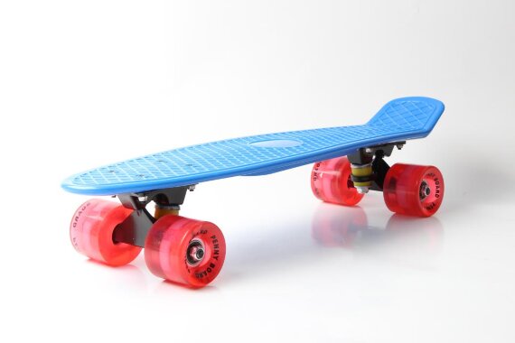 Скейт Penny Board SK-5672-14 синий со светящимися колесами 