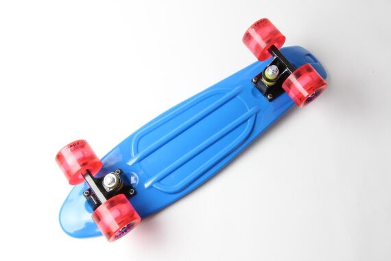 Скейт Penny Board SK-5672-14 синий со светящимися колесами 