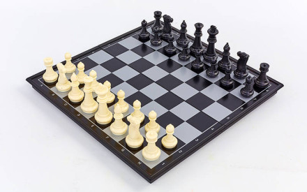 Шахи, шашки, нарди 3 в 1 дорожні пластикові магнітні SC59810 36см x 36см