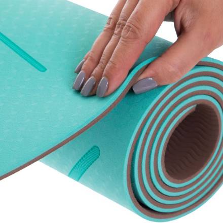 Килимок для йоги з розміткою Record FI-2430 блакитний