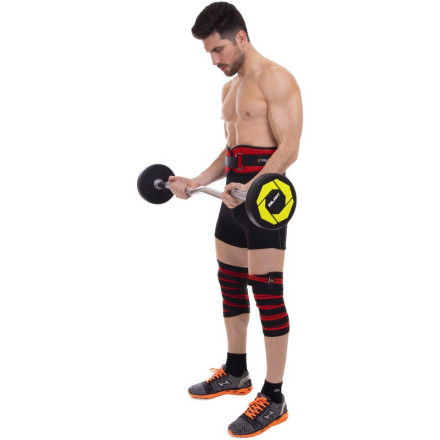 Бінти на коліна для присідань Zelart TA-2646 2шт чорний-червоний