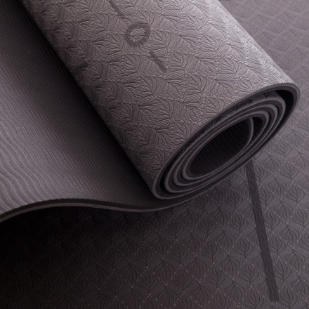 Килимок для йоги з розміткою Zelart FI-2579 (MD9038) сірий