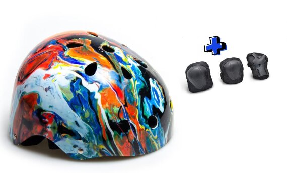 Детский защитный шлем и защита Explore BMX EX-5622-1 абстракция