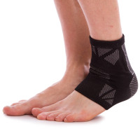 Бандаж на гомілковостоп із силіконовою вставкою SIBOTE ST-2590 розмір M-XL 1шт чорний-сірий