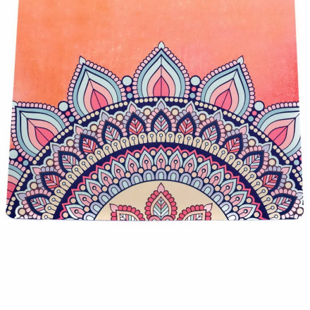 Замшевий Килимок для йоги Record FI-5662-9 кораловий з принтом мандала