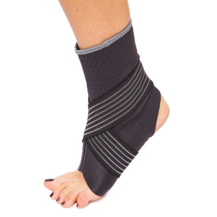 Бандаж на гомілковостоп з фіксуючим ременем GRANDE GS-1480 1шт чорний-сірий