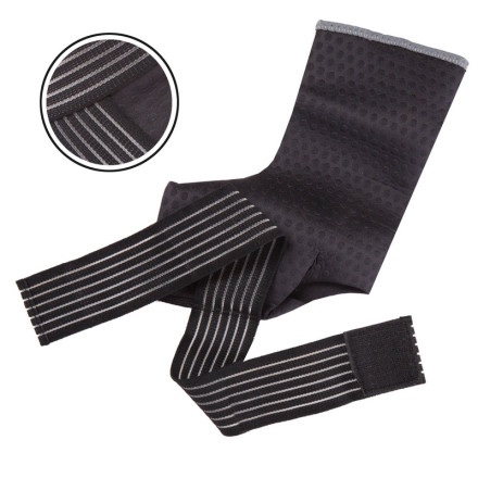 Бандаж на гомілковостоп з фіксуючим ременем GRANDE GS-1480 1шт чорний-сірий