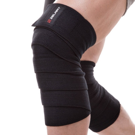Бінти на коліна для присідань Zelart SB-167075 1шт чорний