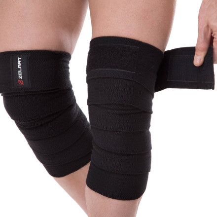 Бінти на коліна для присідань Zelart SB-167075 1шт чорний