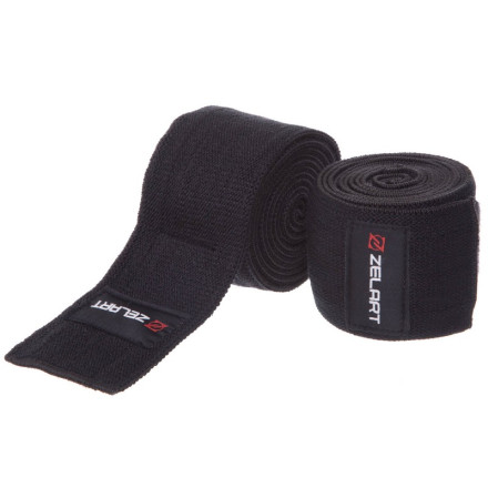 Бінти на коліна для присідань Zelart SB-167075 1шт чорний