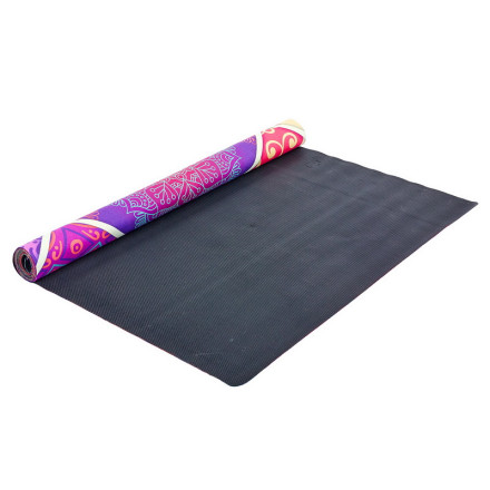 Замшевий Килимок для йоги Record FI-5663-5 помаранчевий, з принтом Калейдоскоп