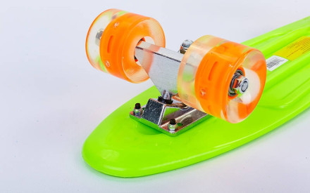 Скейт Penny Board SK-5672-7 салатовий з колесами, що світяться.