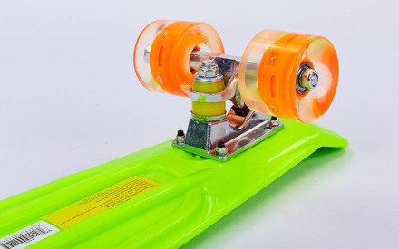 Скейт Penny Board SK-5672-7 салатовий з колесами, що світяться.