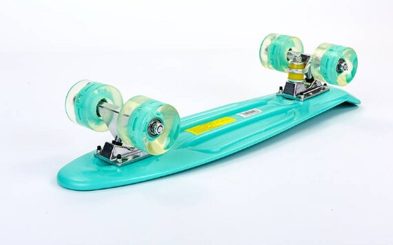 Скейт Penny Board SK-5672-6 мятный со светящимися колесами