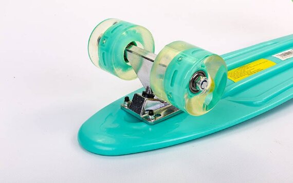 Скейт Penny Board SK-5672-6 мятный со светящимися колесами