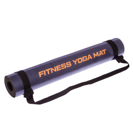 Замшевий Килимок для йоги Record FI-5662-59 сірий-чорний