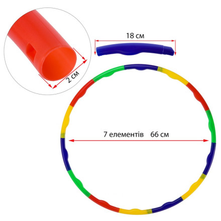 Обруч складаний Хула Хуп Hula Hoop SP-Sport FI-307 7 секцій двокольоровий