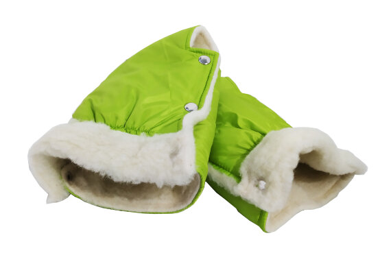 Рукавички-муфта для санок меховые лайм