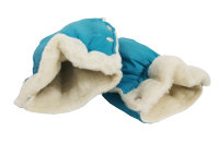 Перчатки-муфта для санок хутряні небесний