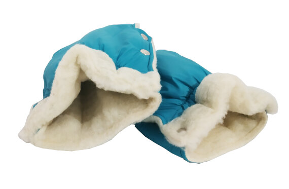 Рукавички-муфта для санок меховые небесный